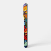 Kleurrijke bloemenkwartet in glas-in-loodstijl iPhone hoesje (Linkerkant)