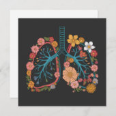 Kleurrijke Bloemenlongen Vector Illustratie cadeau Feestdagenkaart (Voorkant / Achterkant)