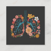 Kleurrijke Bloemenlongen Vector Illustratie cadeau Vierkante Visitekaartje (Voorkant)