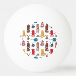 Kleurrijke bloemenmandala: handgetekend pingpongbal