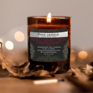 Kleurrijke bloemenmandala Ornament kaars label