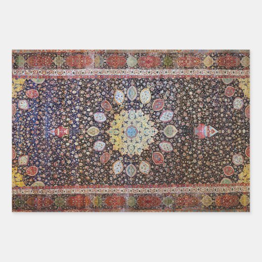 Kleurrijke  bloemenmandala Perzische tapijt Inpakpapier Vel (Voorkant)