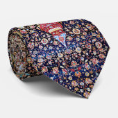 Kleurrijke  bloemenmandala Perzische tapijt Stropdas (Opgerold)