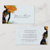 Kleurrijke Bloemenmeisje Visitekaartje (Voorkant / Achterkant)