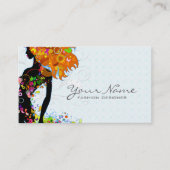 Kleurrijke Bloemenmeisje Visitekaartje (Voorkant)