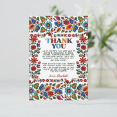 Kleurrijke bloemenmexicaanse volkskunst borduurwer bedankkaart