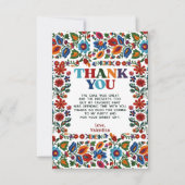 Kleurrijke bloemenmexicaanse volkskunst borduurwer bedankkaart (Voorkant)