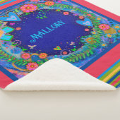 Kleurrijke bloemennaam Custom Fun Inspirivity Sherpa Deken (3/4)