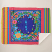 Kleurrijke bloemennaam Custom Fun Inspirivity Sherpa Deken (Voorkant (horizontaal))