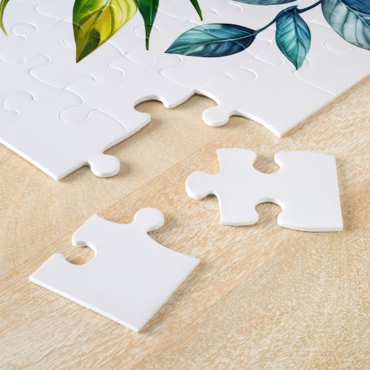 Kleurrijke Bloemenpapegaai Waterverf Legpuzzel (Zijkant)