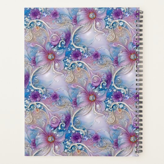 Kleurrijke Bloemenparel Pareltjes Bruiloft Planner (Achterkant)