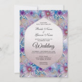 Kleurrijke bloemenparel Pareltjes bruiloft uitnodi Kaart (Voorkant)