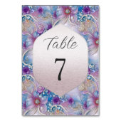 Kleurrijke bloemenparelachtige Pareltjes Tafelnumm Kaart (Achterkant)