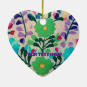 Kleurrijke bloemenpatroon Keramisch Ornament (Achterkant)