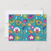 Kleurrijke bloemenpatroon Mexicaanse bruiloft RSVP Kaartje (Achterkant)