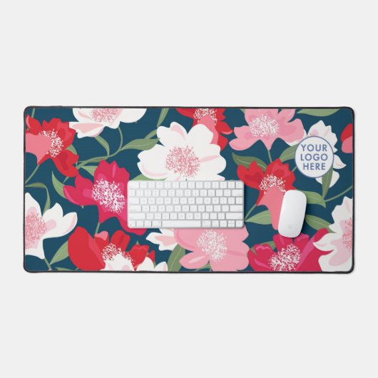Kleurrijke bloemenpatroonbedrijf Logo Business Bureaumat (Keyboard & Muis)
