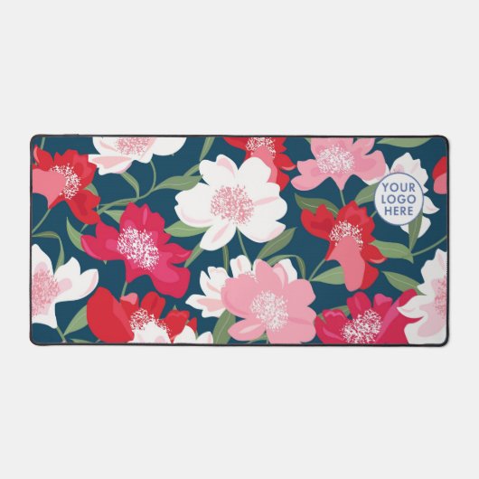 Kleurrijke bloemenpatroonbedrijf Logo Business Bureaumat (Voorkant)