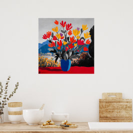 Kleurrijke bloemenposter poster