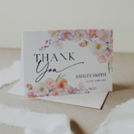 Kleurrijke bloemenpracht bedankkaart