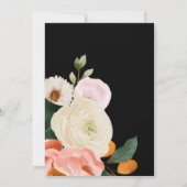 Kleurrijke bloemenpracht | Zwarte bruiloftsrecepti Kaart (Achterkant)