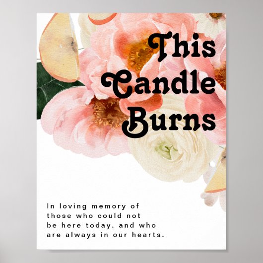 Kleurrijke Bloemenprint | Deze Kaars Brand Poster (Voorkant)