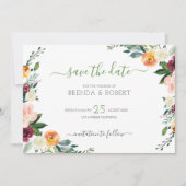 Kleurrijke bloemenrand save the date (Voorkant)