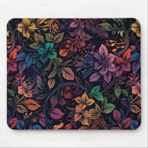 Kleurrijke bloemenregen vintage muismat