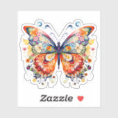 Kleurrijke bloemenretro boterie sticker (Vel)