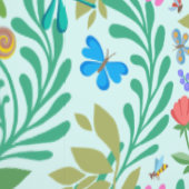 Kleurrijke bloemenretro Schattigee grappige pastel Behang (Zoom)