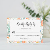 Kleurrijke bloemenrsvp bruiloft Kaart (Staand voorkant)