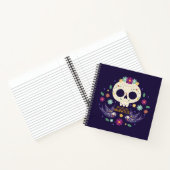 Kleurrijke Bloemenschedel Dia de Muertos | Notitie Notitieboek (Binnen)