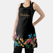 Kleurrijke bloemenscript naam gepersonaliseerd schort (Insitu)