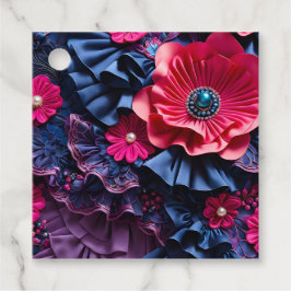 Kleurrijke Bloemensier Kunst Stoffelijke Cadeaubla Bedankjes Labels