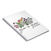 Kleurrijke bloementeelt in Grace Christelijk Quote Notitieboek (Rechterzijde)