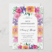 Kleurrijke Bloementuin 50e bruiloft Jubileum Kaart (Voorkant)