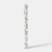 Kleurrijke bloementuin botanische streepkunst iPhone 15 case (Linkerkant)