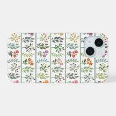 Kleurrijke bloementuin botanische streepkunst iPhone 15 case (Achterkant horizontaal)