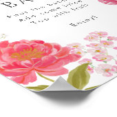 Kleurrijke bloementuin bruiloft Mimosa Bar Poster (Hoek)