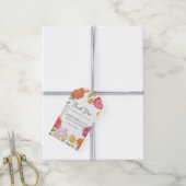 Kleurrijke bloementuin bruiloftsfeest cadeaulabel (Met Touw)