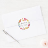Kleurrijke bloementuin bruiloftsfeest ronde sticker (Envelop)