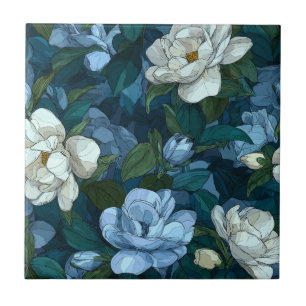 Kleurrijke bloementuin gardenia's tegels voor binn tegeltje