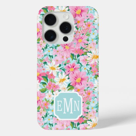 Kleurrijke Bloementuin Geborduurd Case-Mate iPhone Case (Achterkant)