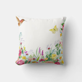 Kleurrijke Bloementuin Kolibrievlinder Kussen