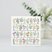Kleurrijke bloementuin kunstkaart feestdagenkaart (Staand voorkant)