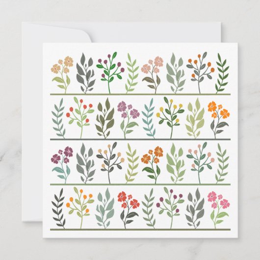 Kleurrijke bloementuin kunstkaart feestdagenkaart (Voorkant)