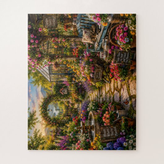 Kleurrijke Bloementuin - Legpuzzel (Verticaal)