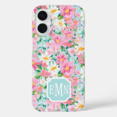 Kleurrijke Bloementuin Monogram Case-Mate iPhone Case (Achterkant)