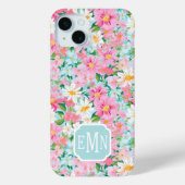 Kleurrijke Bloementuin Monogram Case-Mate iPhone Case (Achterkant)