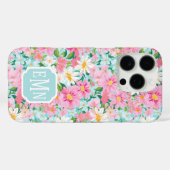 Kleurrijke Bloementuin Monogram Case-Mate iPhone Case (Achterkant (horizontaal))