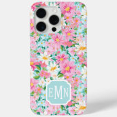 Kleurrijke Bloementuin Monogram Case-Mate iPhone Case (Achterkant)